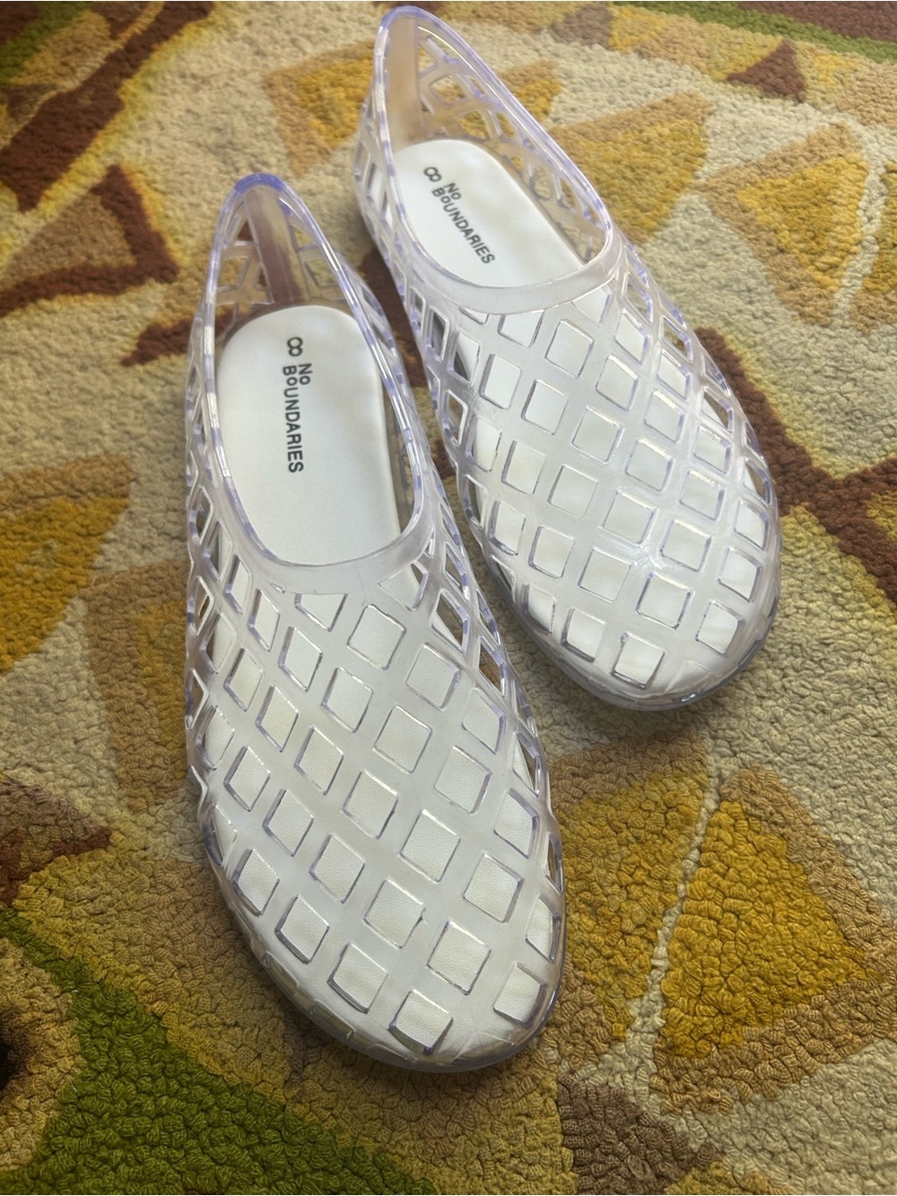 No Boundaries Clear Jelly Cage Ballet Flats Shoes Size 8 Y2K Festival Beach - Picture 11 of 11